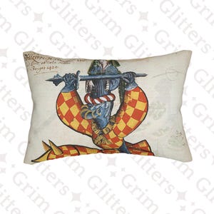 Lord of Ternant Lumbar Pillow: Medieval Knight Art Cushion
