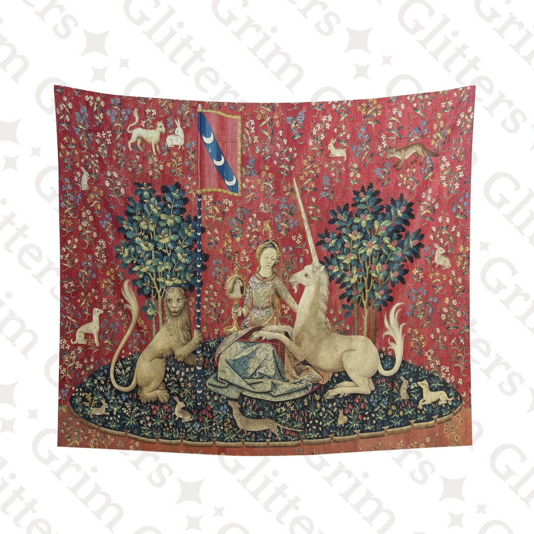 Unicorn Tapestry the Lady and the Unicorn sight Medieval Art Reproduction Magical Home Decor Fantasy Wall Art Wall Hanging Etsy Canada