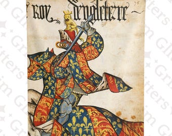 King of England Tapestry: Medieval Equestrian Armorial Art