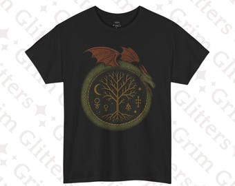 ドラゴン ウロボロス Tシャツ: 錬金術ゴシック サーペント T シャツ