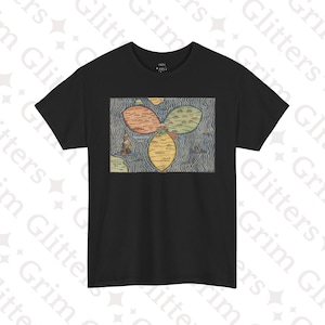 May include: Black t-shirt with a vintage map design. The map is divided into three sections, with continents labelled in a classic style. The shirt has a crew neck and short sleeves, made of a soft material.