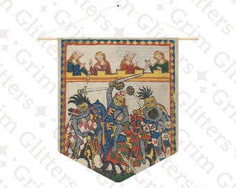 Duke of Anhalt Pennant Banner: Medieval German Knight Wall Art