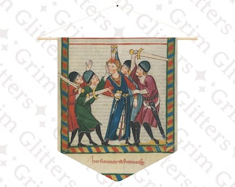 Reinmar von Brennenberg Pennant Banner: Medieval German Art Wall Hanging