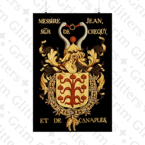 Jean de Crequy Coat of Arms Poster: Medieval Heraldry Art Print