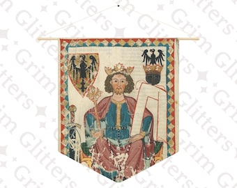 Emperor Heinrich VI Pennant Banner: Medieval German Art Wall Hanging