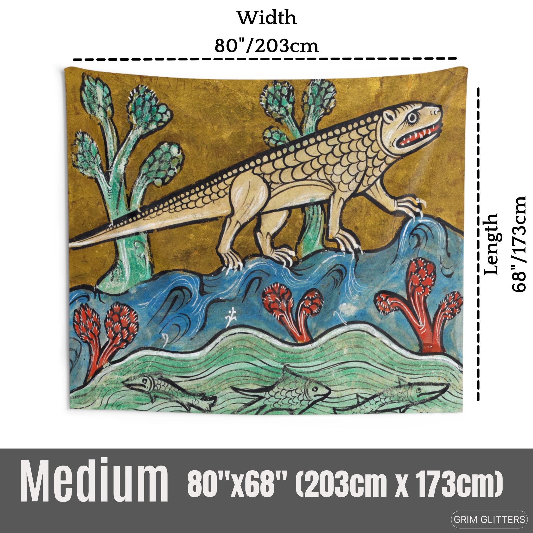 Crocodile Tapestry: Rochester Bestiary Medieval Wall Hanging - Etsy