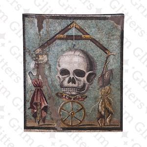 Memento Mori Tapestry: Pompeii Mosaic, Ancient Roman Art