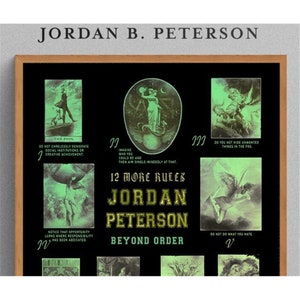 Jordan Peterson 12 rules for life motivational Poster Unframed 12x18