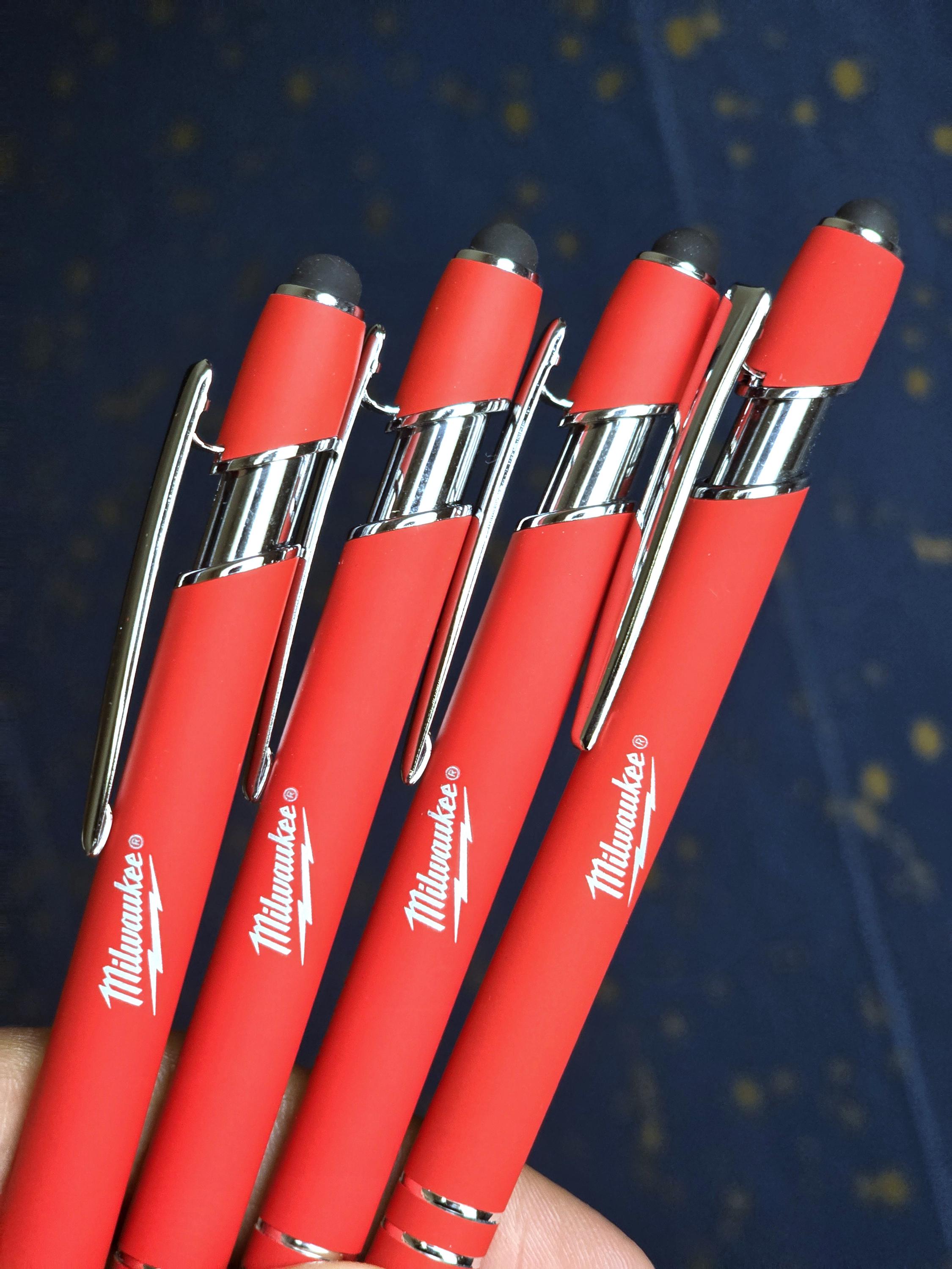 Milwaukee Ballpoint Pen Black Ink with Stylus 10 Pcs