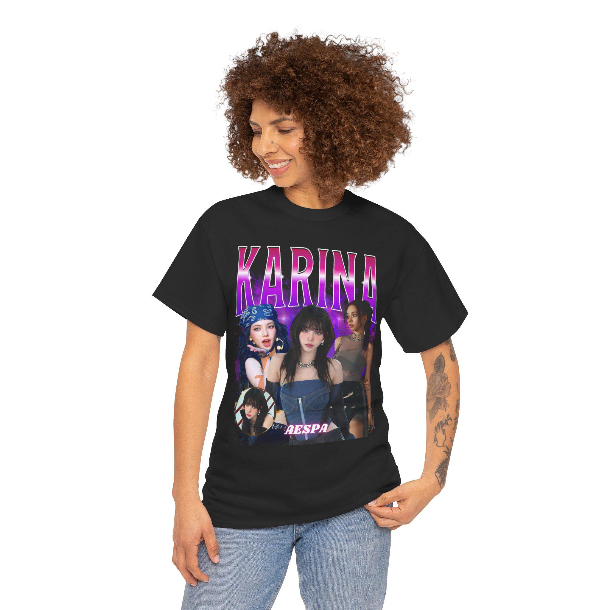 Karina Aespa Retro 90s T-shirt, Aespa Kpop Tee, Kpop Merch, Kpop