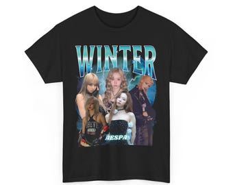 Camiseta retro Kpop de los 90 de Aespa de invierno