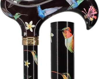 Flight of the Hummingbird Designer Derby Adjustable Walking Cane