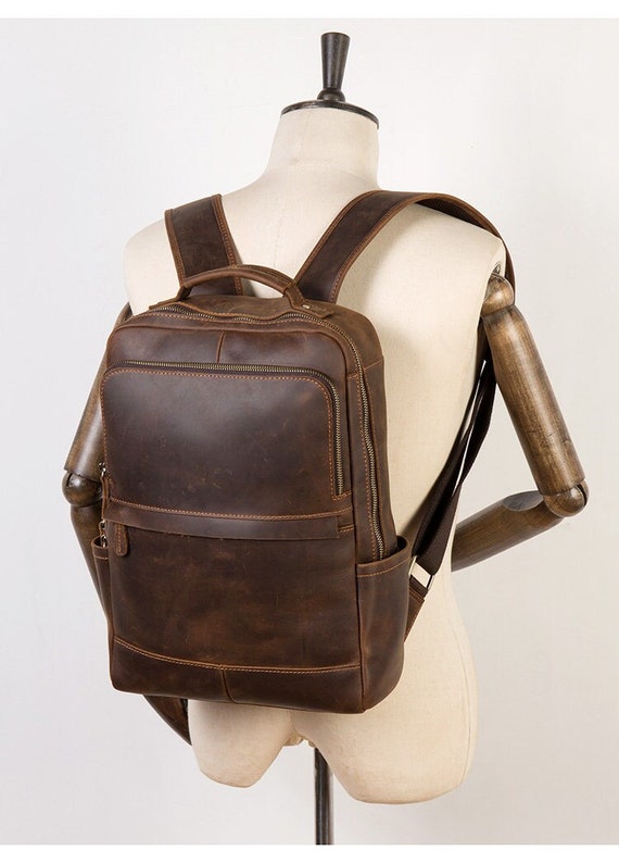 Vintage Leather Backpack, Brown Leather Backpack, Ruc… - Gem