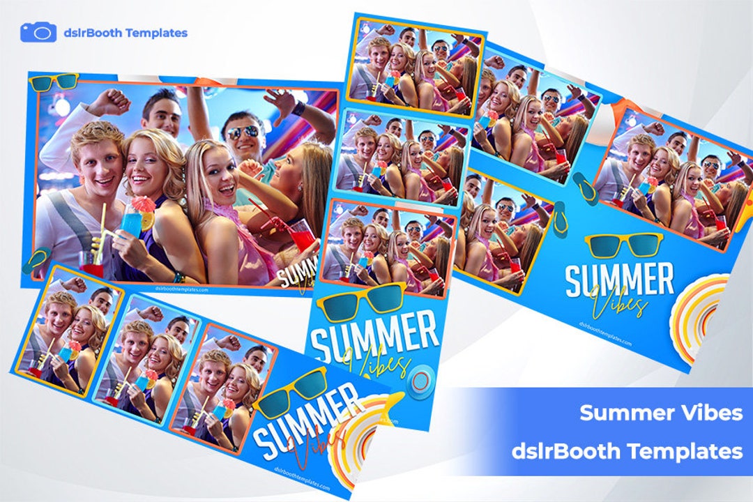 Summer Vibes Dslrbooth Template Pack Photo Booth Templates Etsy