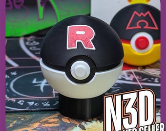 Team Rocket & Magma Pokeball Replicas: 3D Printed Villain Decor