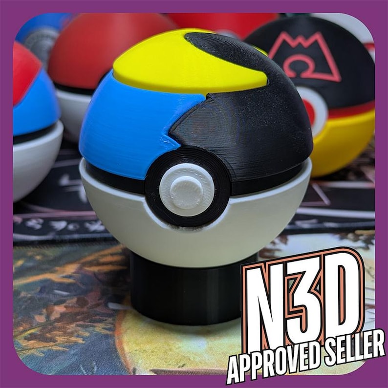 Creature Ball Collection – 3D Printed Display Replicas – Choose Your Style – Standard, Great, Ultra, Master & Premier Variants – Decor Moon Ball