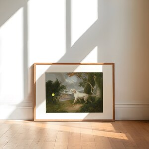 Hond op jacht | Aangepaste kunst aan de muur in Victoriaanse stijl | Digitale download