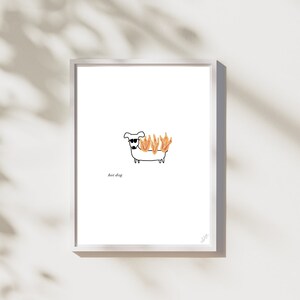 Stampa Hot Dog / Decorazione murale divertente / Stampa artistica minimalista / Download digitale disponibile