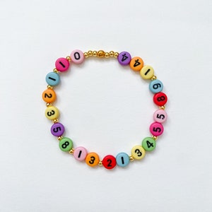 Fibonacci sequence bracelet, golden ratio multicolor gold beaded friendship bracelet, 14K gold filled beads, colorful math teacher