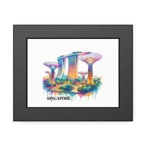 Póster enmarcado de Singapur, arte mural de viajes, decoración de pared, los mejores lugares de Singapur, regalo turístico