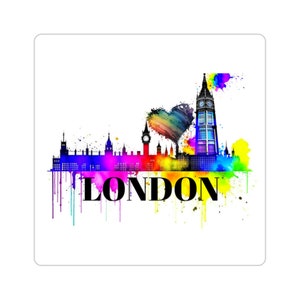 Vivid Love London Reiseaufkleber für Reisetagebücher und Sammelalben, London-Aufkleber, Gepäckaufkleber, Laptop-Aufkleber, Standortaufkleber