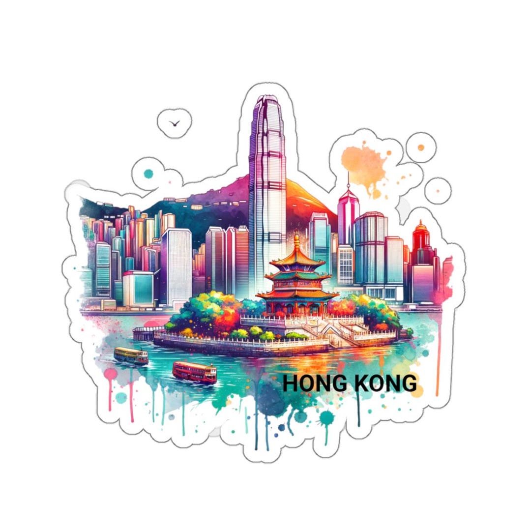 Gorgeous Hong Kong Travel Sticker for Travel Journals and Scrapbooking ...
