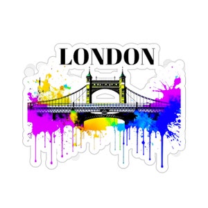 Londoner Reiseaufkleber mit London Bridge für Reisetagebücher und Scrapbooking, Gepäckaufkleber, Laptopaufkleber