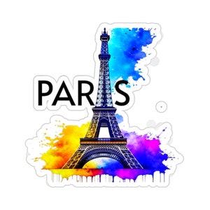 Joli autocollant de voyage en vinyle Paris Tour Eiffel pour scrapbooking et carnets de voyage, Sticker Tour Eiffel, Sticker Paris, Sticker bagage
