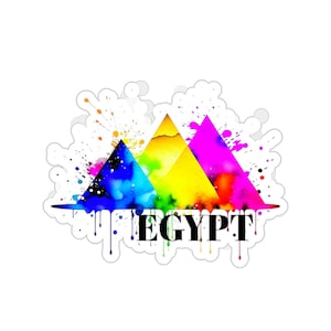 Lebendiger Ägypten-Reiseaufkleber mit Pyramiden, Vinyl-Reiseaufkleber, Reisetagebuch-Aufkleber, Scrapbooking, Gepäckaufkleber, Standortaufkleber