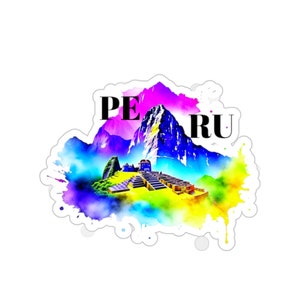 Einzigartiger Peru-Reiseaufkleber für Reisetagebücher und Sammelalben, Machu Picchu-Aufkleber, Gepäckaufkleber, Standortaufkleber, Laptop-Aufkleber