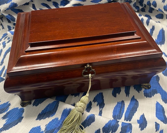 Vintage Chinoiserie Bombay Company Jewelry Box Music Box Wooden Jewelry