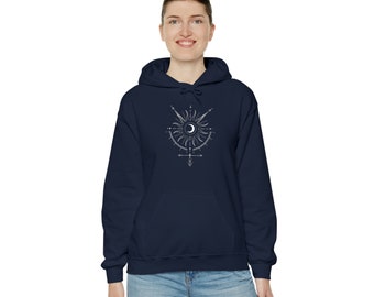 Unisex sweatshirt met capuchon, spiritueel sweatshirt, warme en stijlvolle hoodie, uniek design sweatshirt met capuchon, gepersonaliseerd sweatshirt