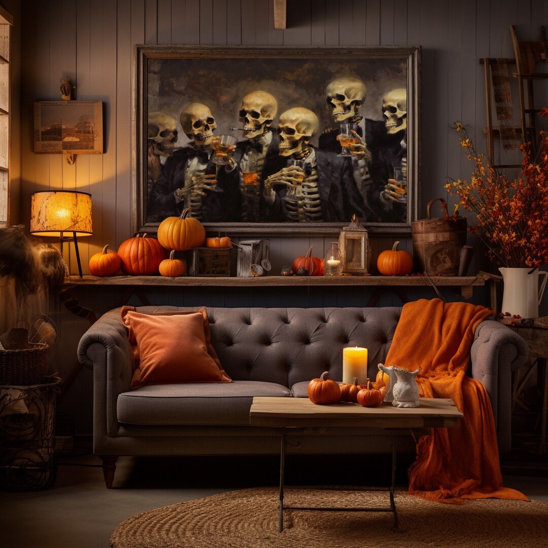 Skeleton Drinking Buddies 3 Piece Wall Art Dead Man's Etsy