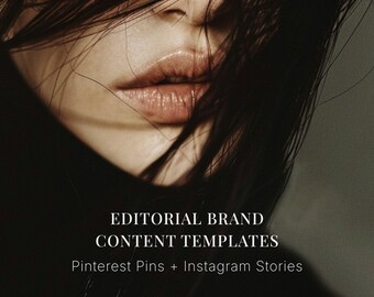 Sjablonen voor redactionele merkinhoud voor Canva | Sjablonen voor Pinterest-pins en Instagram-verhalen | Rustige luxe minimale branding