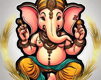 Sticker_ "Ganesha's Blessings: Sticker of Divine Wisdom"