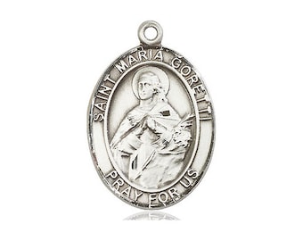 Saint Maria Goretti Medal Necklace. St Maria Goretti Necklace. Catholic ...