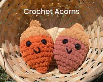 Crochet Acorn Plushie: Fall Decor