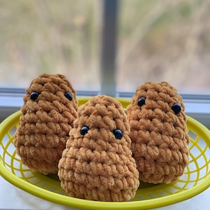 Crochet Chicken Nugget - Crocheted Chicken Nugget - Small Chicken Nugget Plush