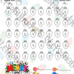 May include: A printable savings tracker sheet titled Light Up Your Sinking Funds with the text Stefs on a Budget. It features five rows of eight light bulb outlines, each containing a number, two gift icons, and a color-coded legend at the bottom.