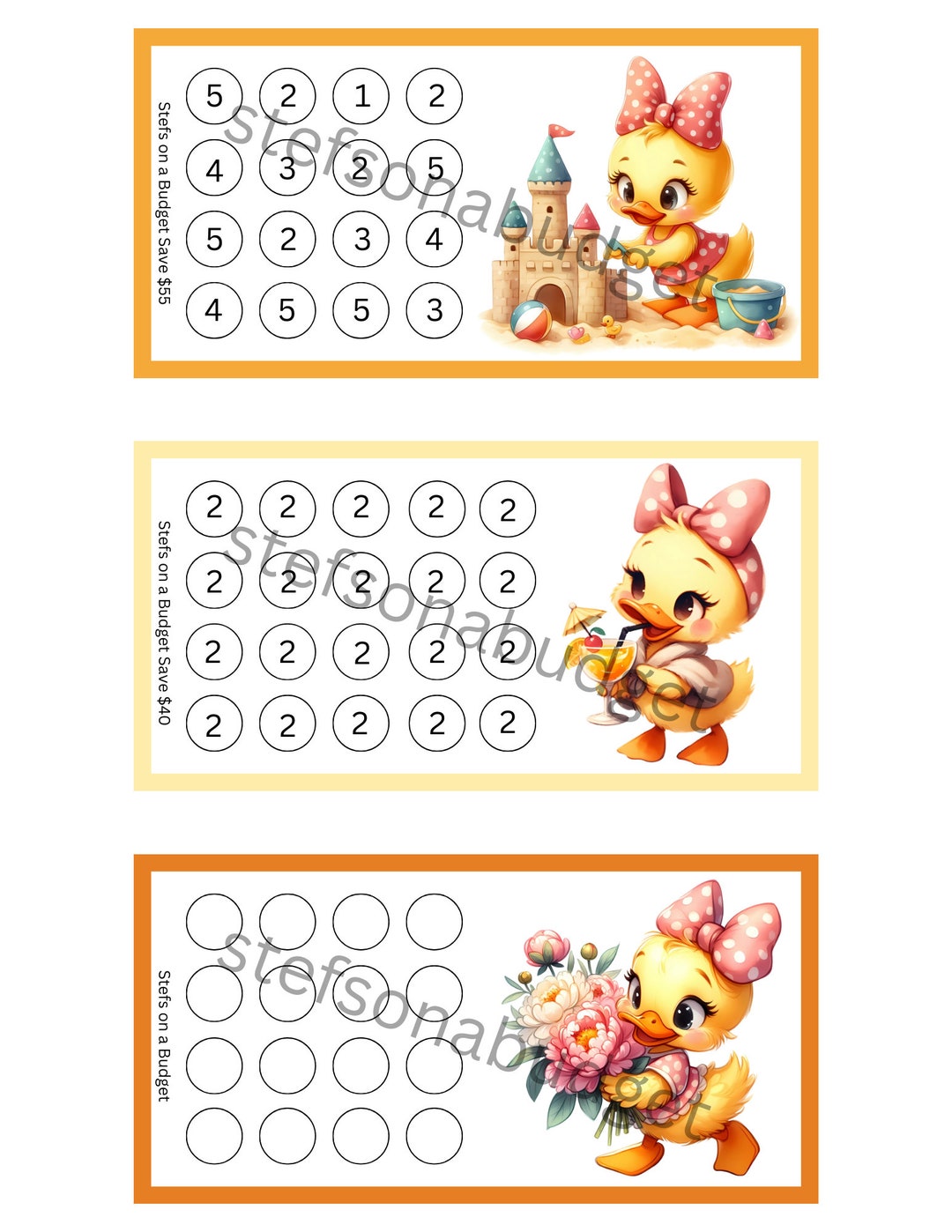 Duck Duck Cute Mini Savings Challenges - Printable PDF - Etsy