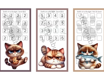 Grumpy Cat Mini Savings Challenges - Printable PDF