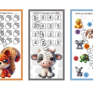 Yarn Animals Mini Savings Challenges - Printable PDF