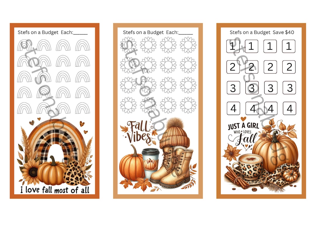 Fall Mini Savings Challenges - Printable PDF - Etsy