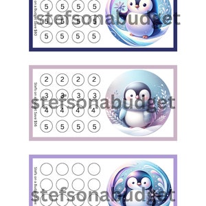 Penguins Mini Savings Challenges - Printable PDF