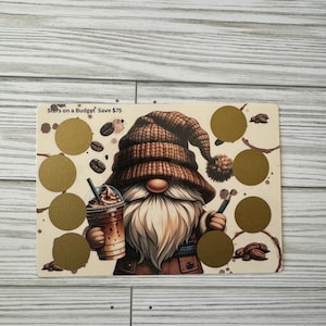 Coffee Gnome Scratch Off Savings Challenge
