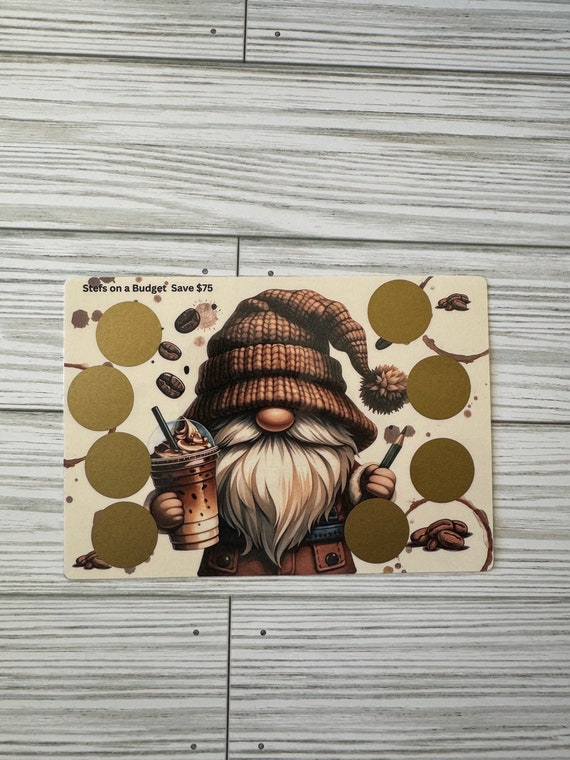Coffee Gnome Scratch Off Savings Challenge