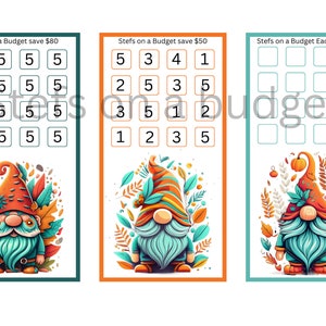 Fall Gnomes Mini Savings Challenges - Printable PDF