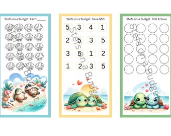 Sea Turtles Mini Savings Challenges - Printable PDF