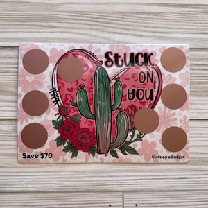 Stuck On You Valentine Scratch Off Savings Challenge
