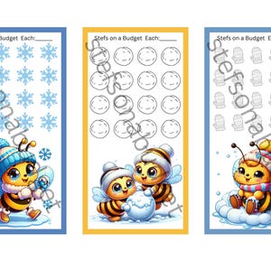 Snow Bees Mini Savings Challenges - Printable PDF